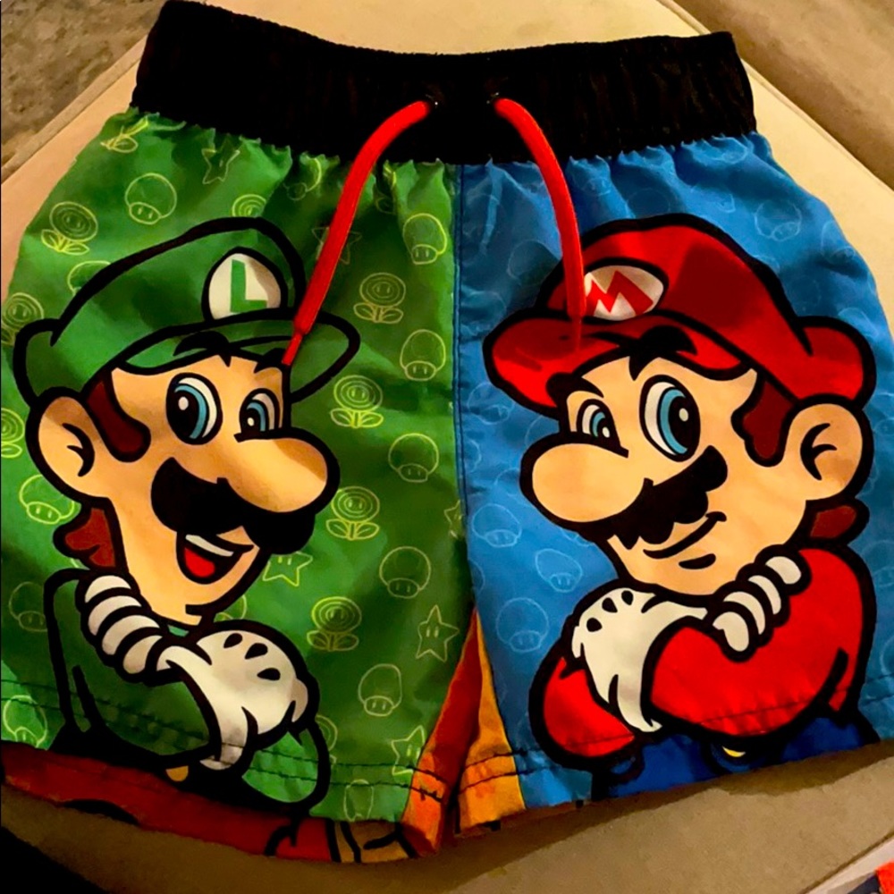 Boys Super Mario Swim Trunks